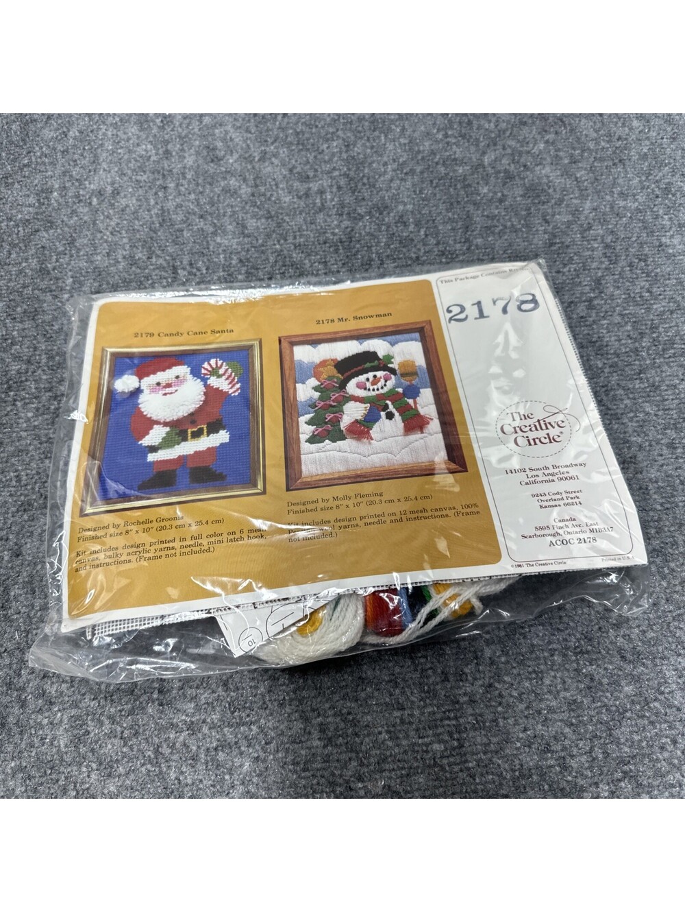 Vintage Creative Circle Frame Size Kit 2178 Christmas Craft Sealed 1981